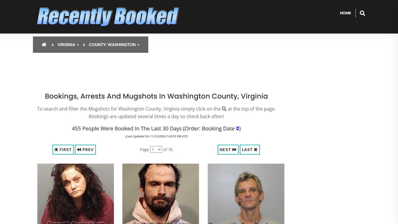 Bookings, Arrests and Mugshots in Washington County, Virginia