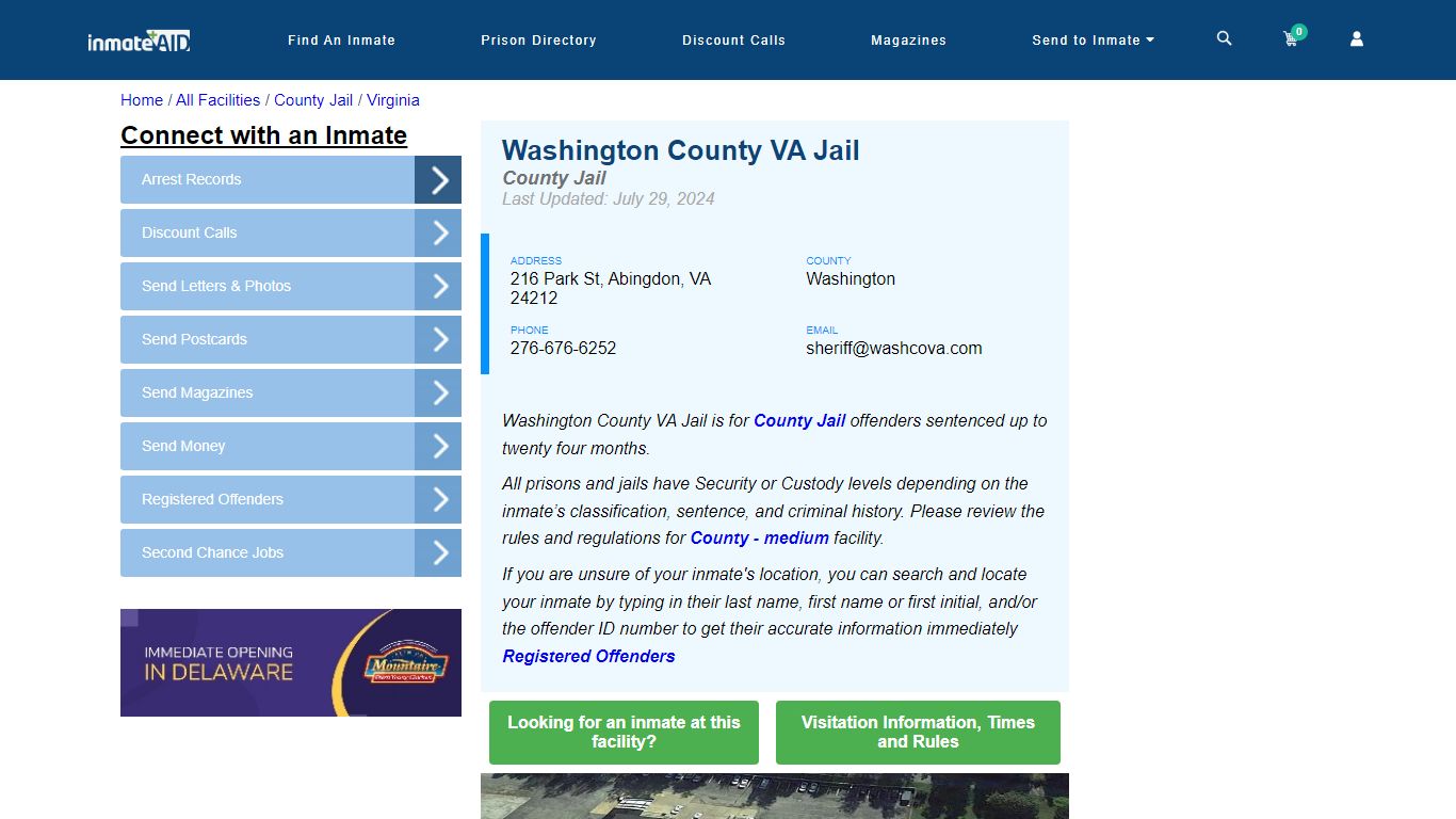 Washington County VA Jail - Inmate Locator