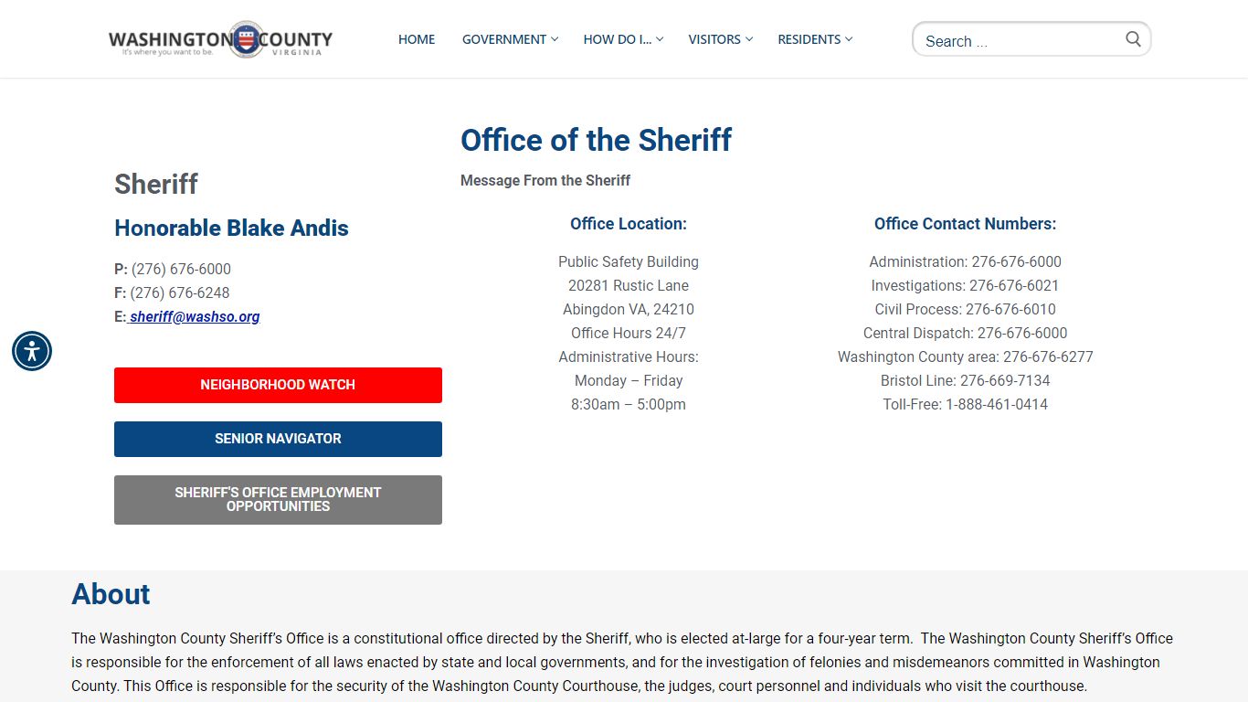 Sheriff - Washington County Virginia